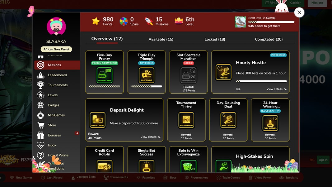 SilverSands Casino daily missions gamified rewards